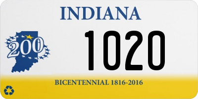 IN license plate 102O