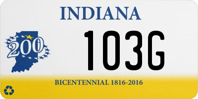 IN license plate 103G