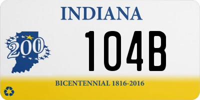 IN license plate 104B