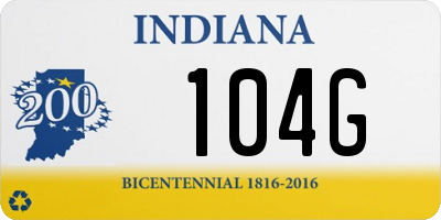 IN license plate 104G
