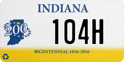 IN license plate 104H