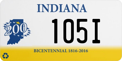 IN license plate 105I