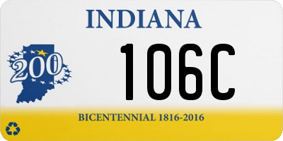 IN license plate 106C