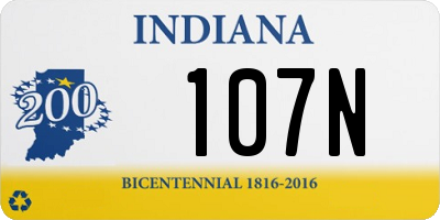 IN license plate 107N