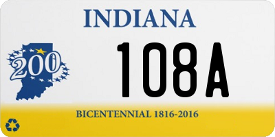 IN license plate 108A