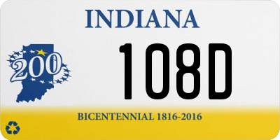 IN license plate 108D