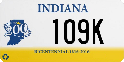 IN license plate 109K