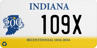 IN license plate 109X