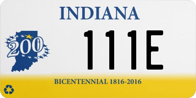 IN license plate 111E