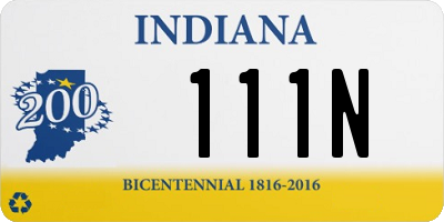 IN license plate 111N