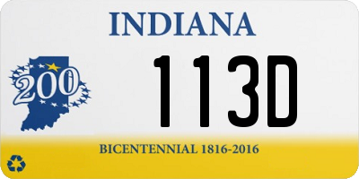 IN license plate 113D