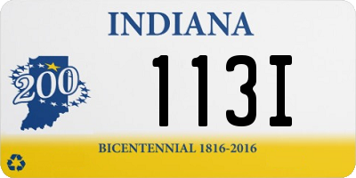 IN license plate 113I