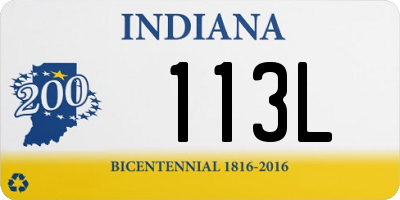 IN license plate 113L