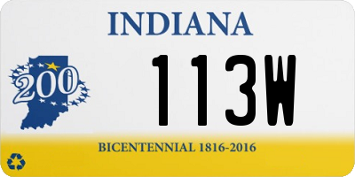 IN license plate 113W