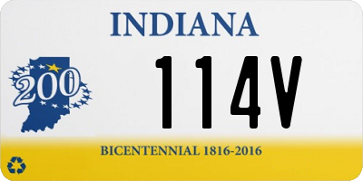 IN license plate 114V
