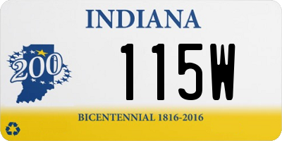 IN license plate 115W