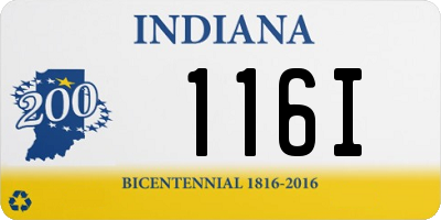 IN license plate 116I