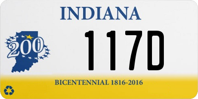 IN license plate 117D