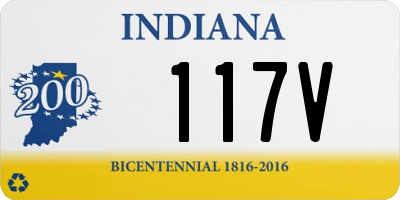 IN license plate 117V