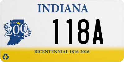 IN license plate 118A
