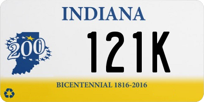 IN license plate 121K