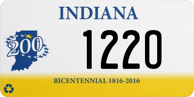IN license plate 122O