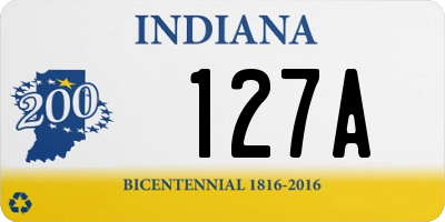IN license plate 127A
