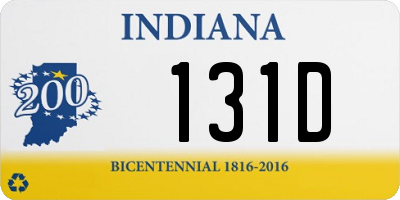 IN license plate 131D
