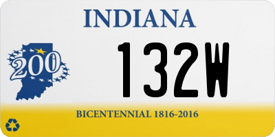 IN license plate 132W