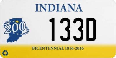 IN license plate 133D
