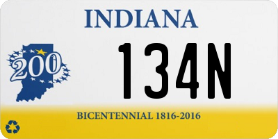 IN license plate 134N