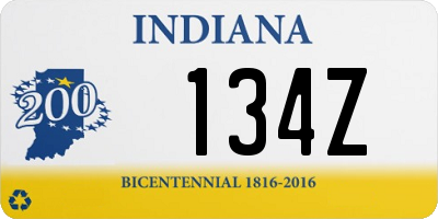 IN license plate 134Z