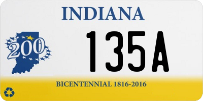 IN license plate 135A