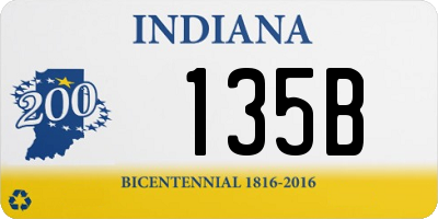 IN license plate 135B