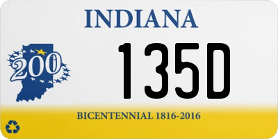 IN license plate 135D