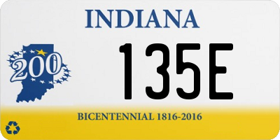 IN license plate 135E