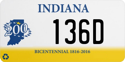 IN license plate 136D
