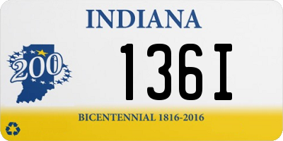IN license plate 136I