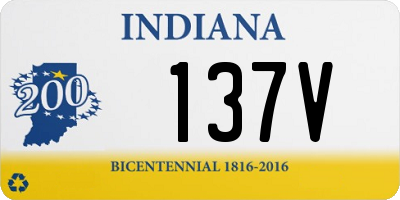 IN license plate 137V