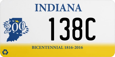 IN license plate 138C