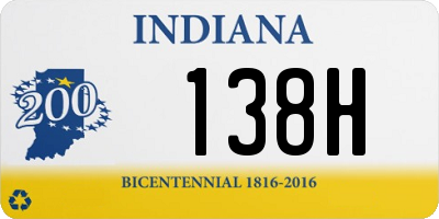IN license plate 138H