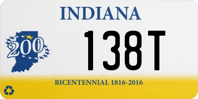 IN license plate 138T