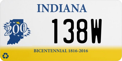 IN license plate 138W