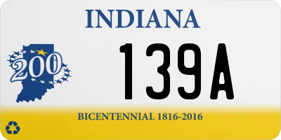 IN license plate 139A