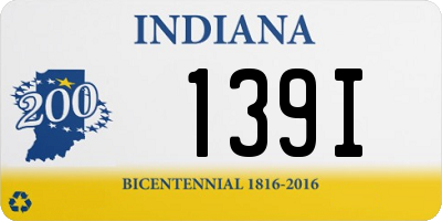 IN license plate 139I