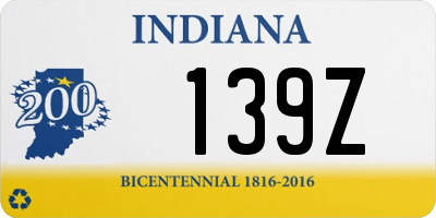IN license plate 139Z