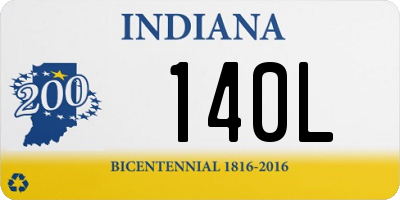 IN license plate 140L