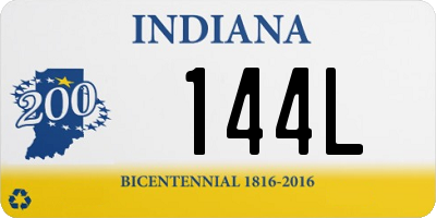 IN license plate 144L