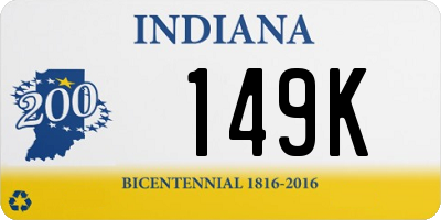 IN license plate 149K