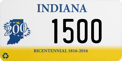 IN license plate 150O